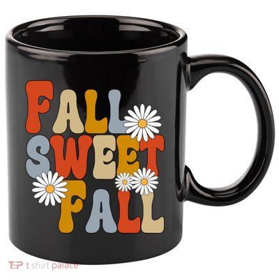 Fall Sweet Fall Retro Flower 11oz C Handle Ceramic Mug