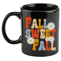 Fall Sweet Fall Retro Flower 11oz C Handle Ceramic Mug