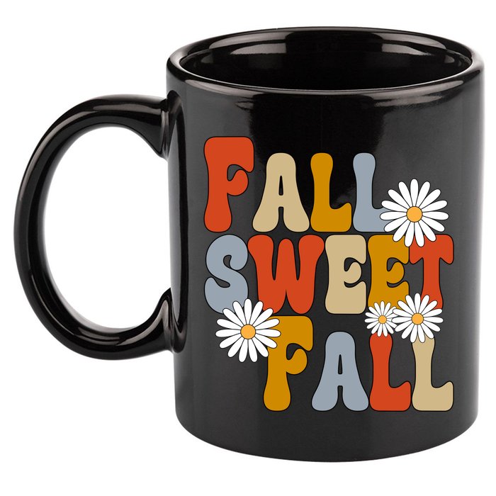 Fall Sweet Fall Retro Flower 11oz C Handle Ceramic Mug