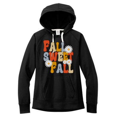 Fall Sweet Fall Retro Flower Women's Fleece Hoodie