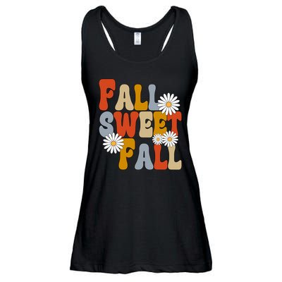 Fall Sweet Fall Retro Flower Ladies Essential Flowy Tank