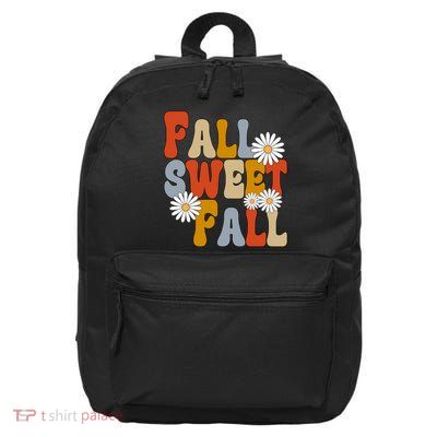 Fall Sweet Fall Retro Flower 16 in Basic Backpack