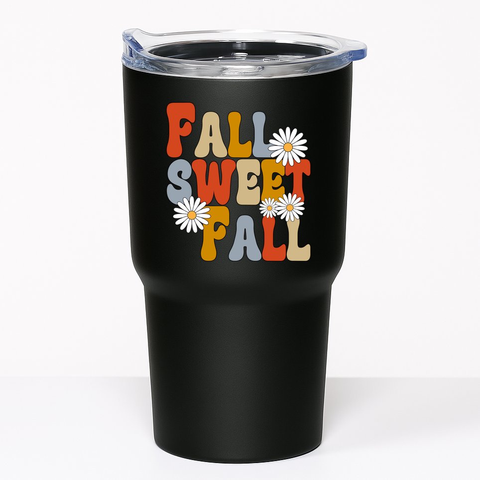 Fall Sweet Fall Retro Flower Tumbler