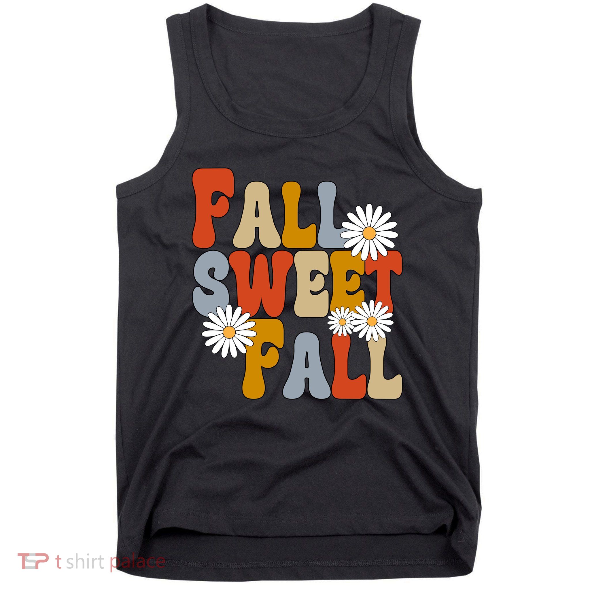 Fall Sweet Fall Retro Flower Tank Top