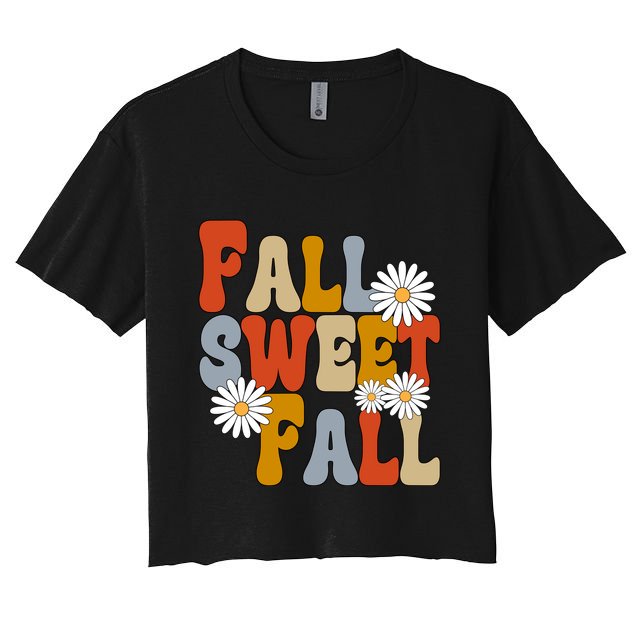 Fall Sweet Fall Retro Flower Crop Top