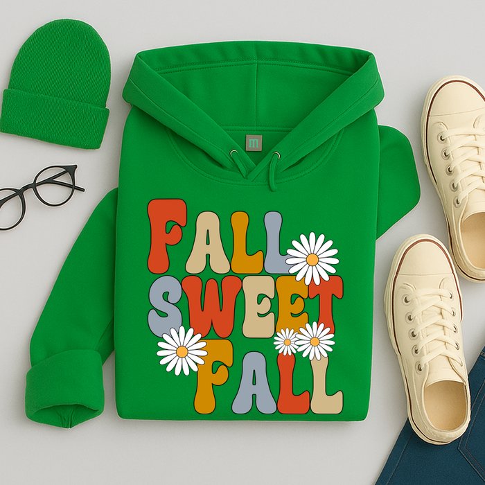Fall Sweet Fall Retro Flower Hoodie