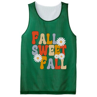 Fall Sweet Fall Retro Flower Mesh Reversible Basketball Jersey Tank