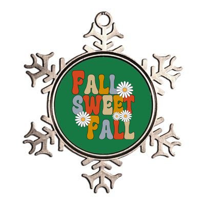 Fall Sweet Fall Retro Flower Metallic Star Ornament