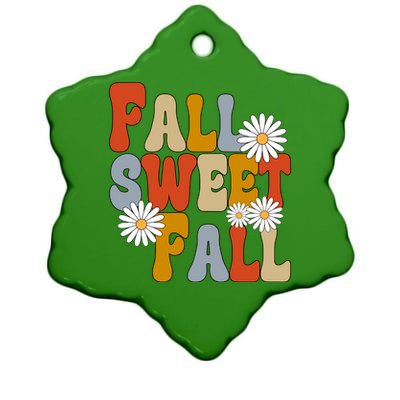 Fall Sweet Fall Retro Flower Ceramic Star Ornament