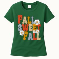 Fall Sweet Fall Retro Flower Womens T-Shirt