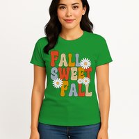 Fall Sweet Fall Retro Flower Womens T-Shirt