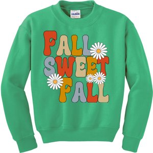 Fall Sweet Fall Retro Flower Kids Sweatshirt