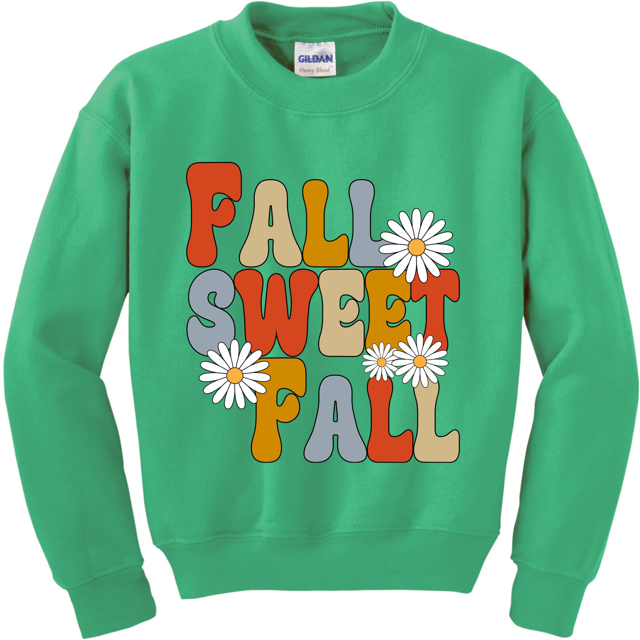 Fall Sweet Fall Retro Flower Kids Sweatshirt