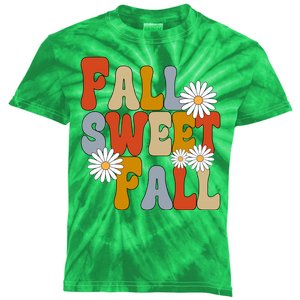 Fall Sweet Fall Retro Flower Kids Tie-Dye T-Shirt