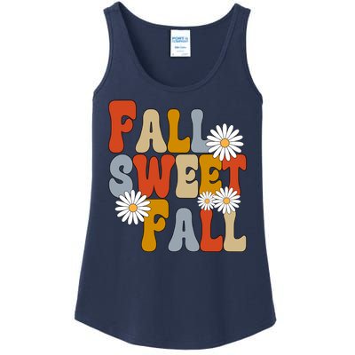 Fall Sweet Fall Retro Flower Ladies Essential Tank