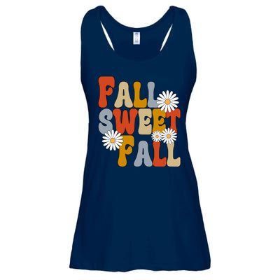 Fall Sweet Fall Retro Flower Ladies Essential Flowy Tank