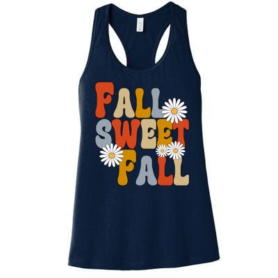 Fall Sweet Fall Retro Flower Women's Racerback Tank