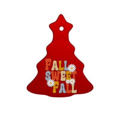 Fall Sweet Fall Retro Flower Ceramic Tree Ornament