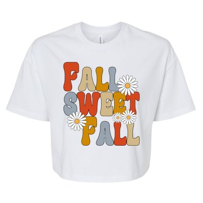 Fall Sweet Fall Retro Flower Bella+Canvas Jersey Crop Tee