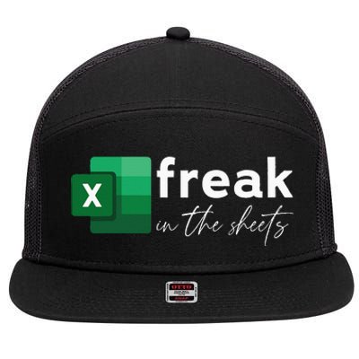 Funny Spreadsheet Freak In The Sheets Accountant 7 Panel Mesh Trucker Snapback Hat