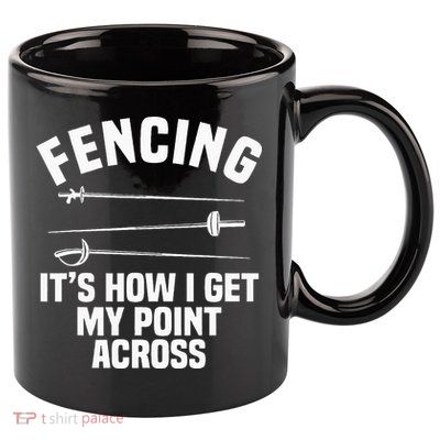 Fencing Sport Fence Foil Epee Sabre Sword Fencer 11oz C Handle Ceramic Mug