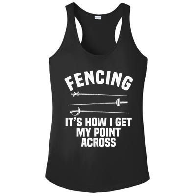 Fencing Sport Fence Foil Epee Sabre Sword Fencer Ladies PosiCharge Competitor Racerback Tank