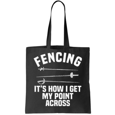 Fencing Sport Fence Foil Epee Sabre Sword Fencer Tote Bag