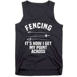 Fencing Sport Fence Foil Epee Sabre Sword Fencer Tank Top