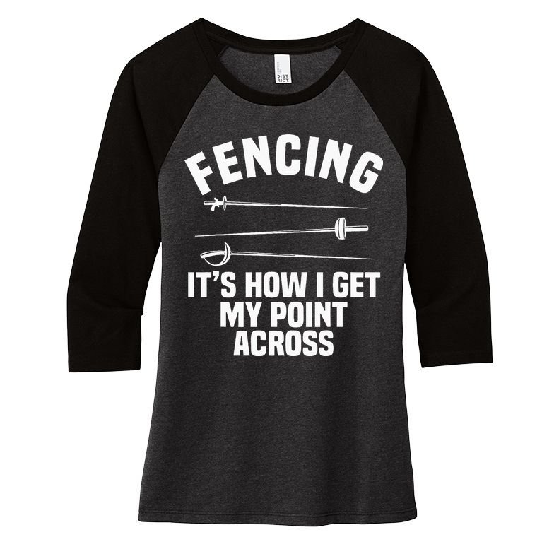 Fencing Sport Fence Foil Epee Sabre Sword Fencer Women's Tri-Blend 3/4-Sleeve Raglan Shirt