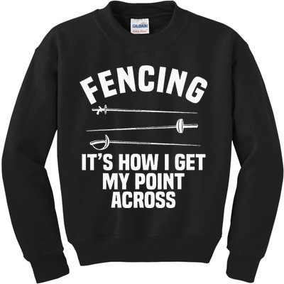 Fencing Sport Fence Foil Epee Sabre Sword Fencer Kids Sweatshirt