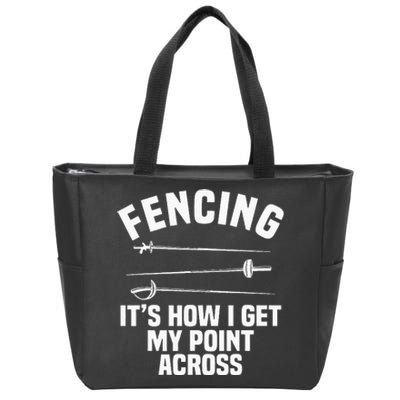 Fencing Sport Fence Foil Epee Sabre Sword Fencer Zip Tote Bag