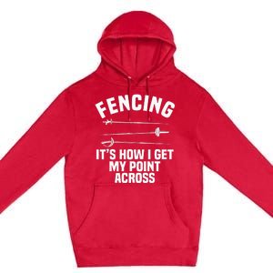 Fencing Sport Fence Foil Epee Sabre Sword Fencer Premium Pullover Hoodie