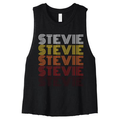 Funny Stevie First Name Vintage Stevie Women's Racerback Cropped Tank