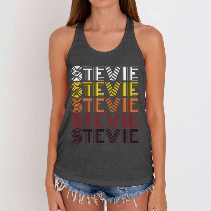 Funny Stevie First Name Vintage Stevie Women's Knotted Racerback Tank