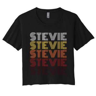 Funny Stevie First Name Vintage Stevie Women's Crop Top Tee