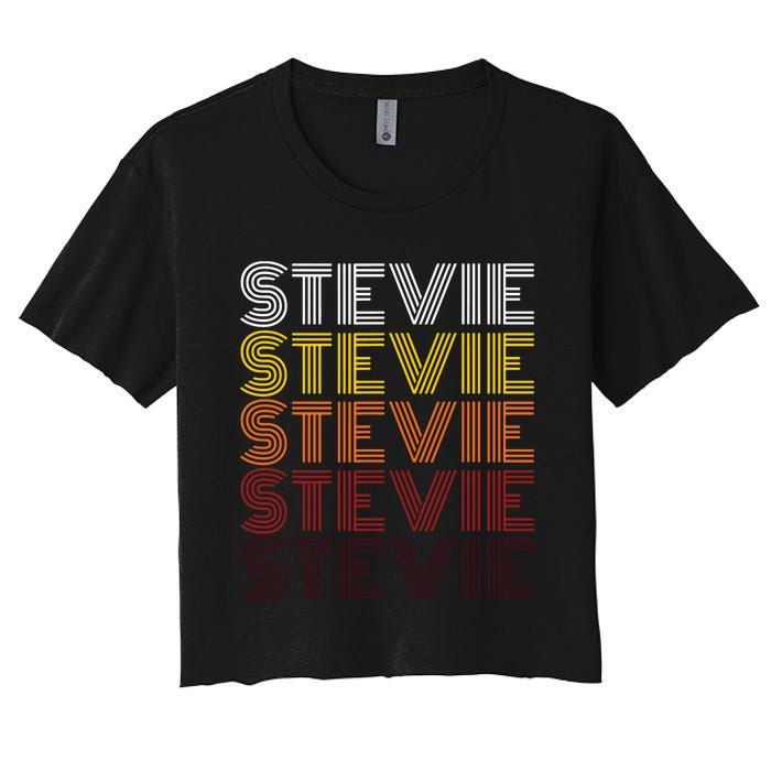 Funny Stevie First Name Vintage Stevie Women's Crop Top Tee