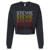 Funny Stevie First Name Vintage Stevie Cropped Pullover Crew