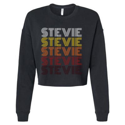 Funny Stevie First Name Vintage Stevie Cropped Pullover Crew