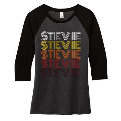 Funny Stevie First Name Vintage Stevie Women's Tri-Blend 3/4-Sleeve Raglan Shirt