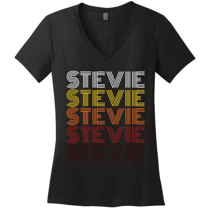 Funny Stevie First Name Vintage Stevie Women's V-Neck T-Shirt