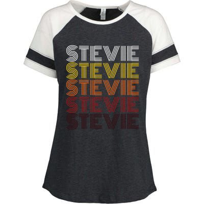 Funny Stevie First Name Vintage Stevie Enza Ladies Jersey Colorblock Tee