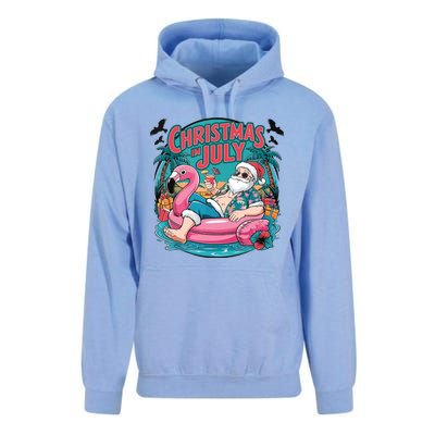 Funny Santa Flamingo Christmas In July Summer Xmas Unisex Surf Hoodie