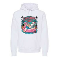 Funny Santa Flamingo Christmas In July Summer Xmas Premium Hoodie