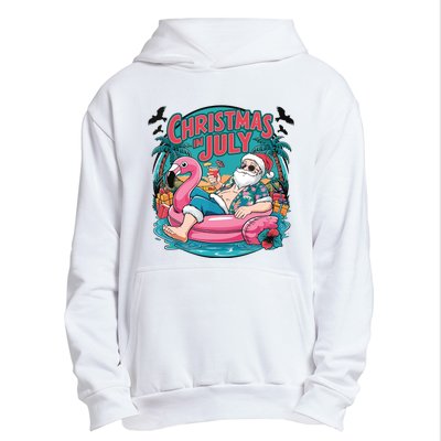 Funny Santa Flamingo Christmas In July Summer Xmas Urban Pullover Hoodie