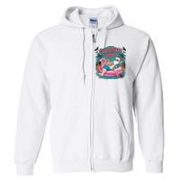 Funny Santa Flamingo Christmas In July Summer Xmas Full Zip Hoodie