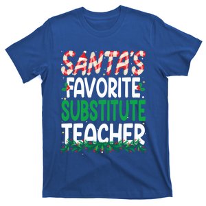 Funny SantaS Favorite Substitute Teacher Christmas Funny Gift T-Shirt