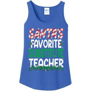 Funny SantaS Favorite Substitute Teacher Christmas Funny Gift Ladies Essential Tank