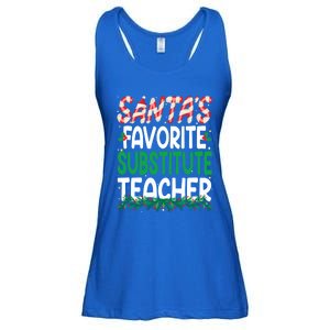 Funny SantaS Favorite Substitute Teacher Christmas Funny Gift Ladies Essential Flowy Tank