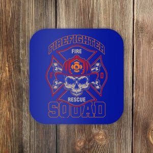 Firefighter Skull Fire Rescue Squad Departt Hero Fire Funny Gift Coaster