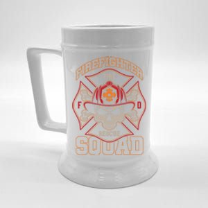 Firefighter Skull Fire Rescue Squad Departt Hero Fire Funny Gift Beer Stein